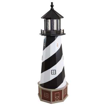Outdoor Deluxe Wood and Poly Lumber Lighthouse Lawn Ornament, Cape Hatteras, 55 Inch, Standard Electric Light