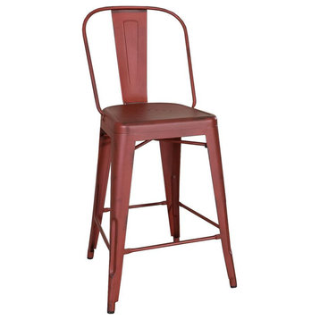 Bow Back Counter Chair - Red (RTA)