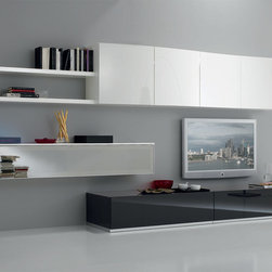 Modern Italian Wall Unit Exential Y39 by Spar - $7,899.00 - Entertainment Centers And Tv Stands