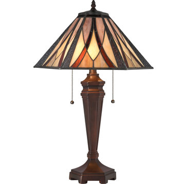 Foursquare Table Lamp - Tiffany Bronze