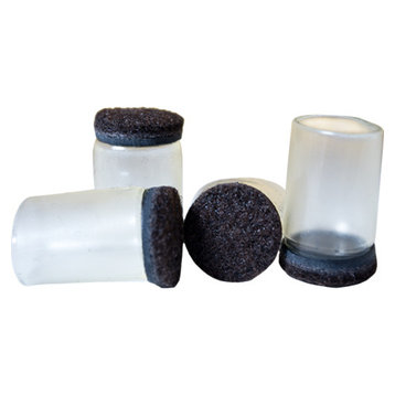 Clear Sleeve Felt Bottom Chair Leg Floor Protectors, 1"