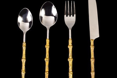 Rivercane Gold Cutlery-Set 24 Pcs