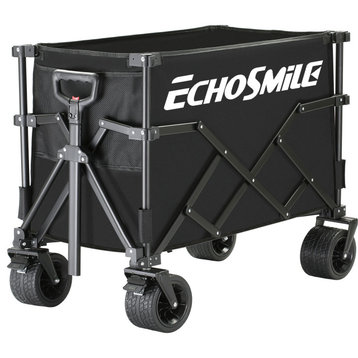 EchoSmile 6.85 cu. ft. Fabric Portable Garden Cart, Black