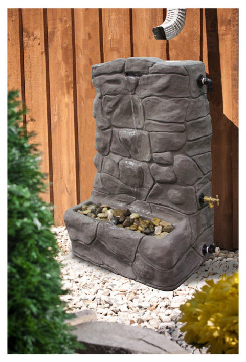 Granite Rain Collector / Rain Barrel Fountain