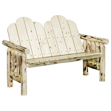 Montana Woodworks 17.5" Handcrafted Transitional Wood Deck Bench in Natural
