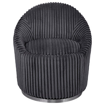 Uttermost Crue Gray Fabric Swivel Chair 23599