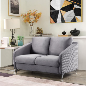 Sofia 55" Velvet Modern Chic Loveseat Couch