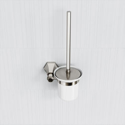 Deco Eton Polished Nickel Wall Mounted Toilet Brush - Toilet Brushes & Holders