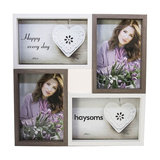 Wood Effect Multi Photo Frame 4" x 6" White - Brown