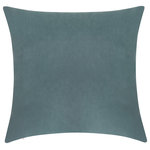 Delara - Delara Set of 1 Velvet 20x20", Cushion Cover, Stone Blue, Pillow Cover Only - With a removable cover made of velvet, these decorative throw pillows will liven up your chair, bed, or sofa with its fun motif design. The colors will blend with your interior decor and look just right on your couch.