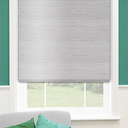 Blinds.com Premier Decorative Roller Shades in Villa Mercury Platinum - Roller Shades