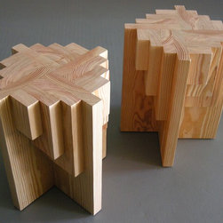 Parquet Table/Stools - Douglas Fir - Side Tables And End Tables