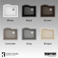 Karran Undermount Quartz Composite 24" Single Bowl Kitchen Sink, White