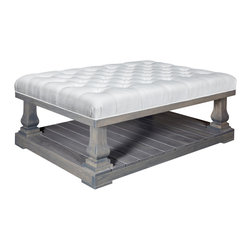 Antique Gray Cushion Cocktail Table - Coffee Tables