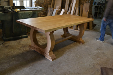 Refectory Table with Curved Base