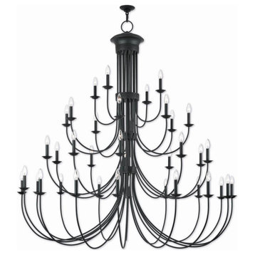 Newby 38 Light Candle Style Tiered Chandelier- Bronze