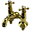 Brass Bath Tub Faucet Antique 2 Cross Handle Bridge Faucet 4" Centerset