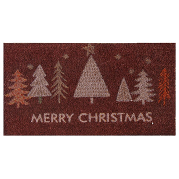 Rubber-Cal "Oh, Christmas Tree!" Red Christmas Welcome Mat 15mm X 18" X 30"