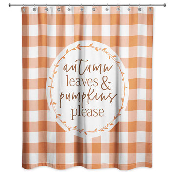Autumn Leaves and Pumpkins Please 71"x71" Shower Curtain