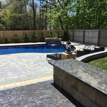 Cambridge Pavers Montauk Blue Ledgestone Pool Patio - Miller Place, NY 11764