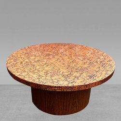 Coffee Table - Copper Clad Abstract Pattern - Coffee And Accent Tables