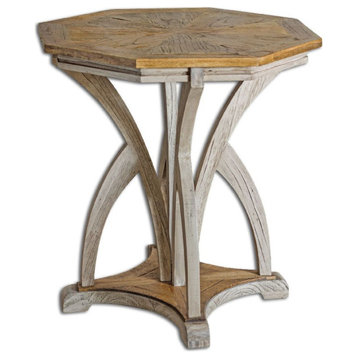 Uttermost Ranen 26 x 28" Aged White Accent Table