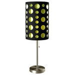 Ore International - 33"H Modern Retro Black-Green Table Lamp - This contemporary and stylish table lamp will brighten up your room while adding a touch of modern