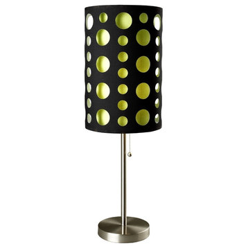 33"H Modern Retro Black-Green Table Lamp