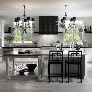 KraftMaid: Cherry Raised Doors In Dove White & Vintage Onyx