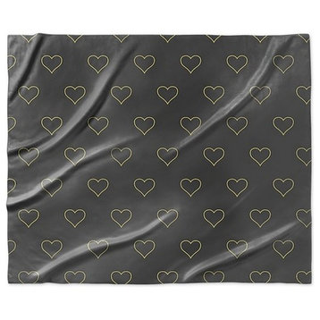 "Hearts Outline" Sherpa Blanket 60"x50"