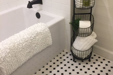 Inspiration for a mid-century modern home design remodel in Wichita