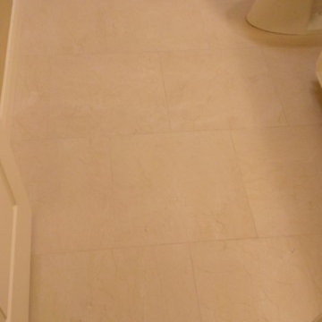 BATHROOM - Porcelain Travertine 12" x 24" Wall / 19" x 19" Floor Tile