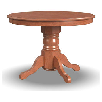 Classic Dining Table, Hardwood Frame With Pedestal Base & Round Top, Cottage Oak