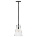HInkley - Hinkley Vance Small Pendant, Satin Black - The Vance pendant achieves both timeless and on-trend illumination. The A-line silhouette is classic, while its shade is clearly modern, all presented in multiple finish options.