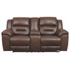 Signature Design by Ashley Stoneland Power Reclining Loveseat in Chocolate