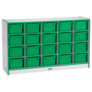 Rainbow Accents 20 Cubbie-Tray Mobile Storage - without Trays - Green