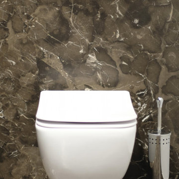 Marmordusche mit Vola Armaturen und innovativem baqua System