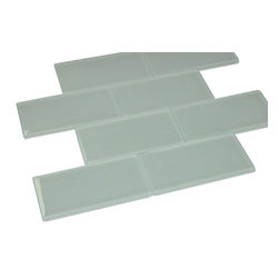 Soft Grey Glossy Subway Glass Mosaic Tiles - Home Accessories & Decor