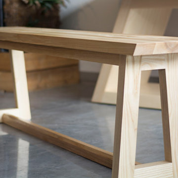 Long Bench Table, Walnut Dining Bench, Wood Dining Bench Minimal,