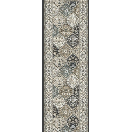 Yazd Traditional Stair Runner Gray - 26" X 3' Rug Runner