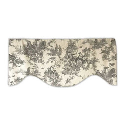 Priority Home and Design - Busby and Busby Pastorale Gray Toile Valance - Valances