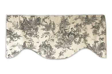 Busby and Busby Pastorale Gray Toile Valance
