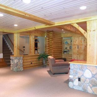 Log Cabin Basement Ideas Houzz