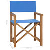 vidaXL Director's Chair Foldable Camping Chair for Outdoor Solid Wood Teak Blue