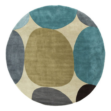 Cosmopolitan Round Rug in Beige / Black / Olive / Slate / Teal by Surya -$740.22
