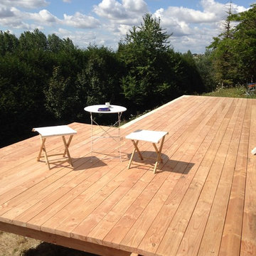 Terrasse bois Douglas suspendu