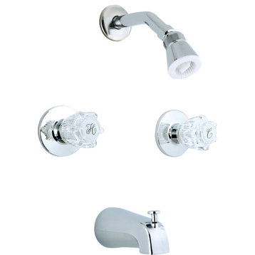 Two Handle Tub And Shower Faucet, Chrome