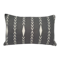 Pillow Decor - Diamond Ray Throw Pillows with Polyfill Insert, Gray, 12"x20" - Decorative Pillows