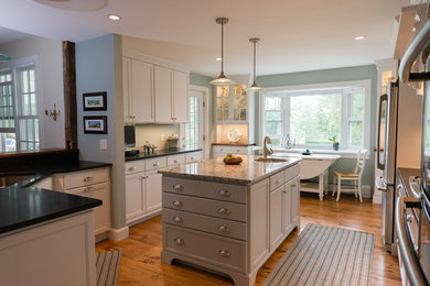 Example of a beach style kitchen design in Boston