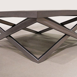 The Square "X" Coffee Table with Concrete Top - Coffee Tables